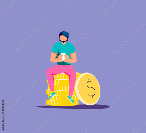 Online cash earnings concept