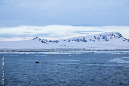 Boat on the water, Brown Bluff, Antarctic Peninsula. © Janelle