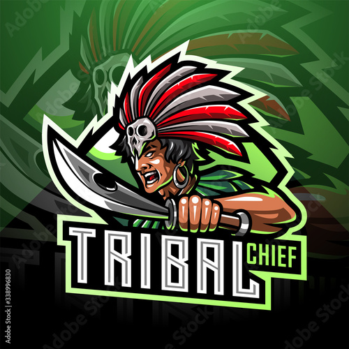 Tribal chief esport mascot logo