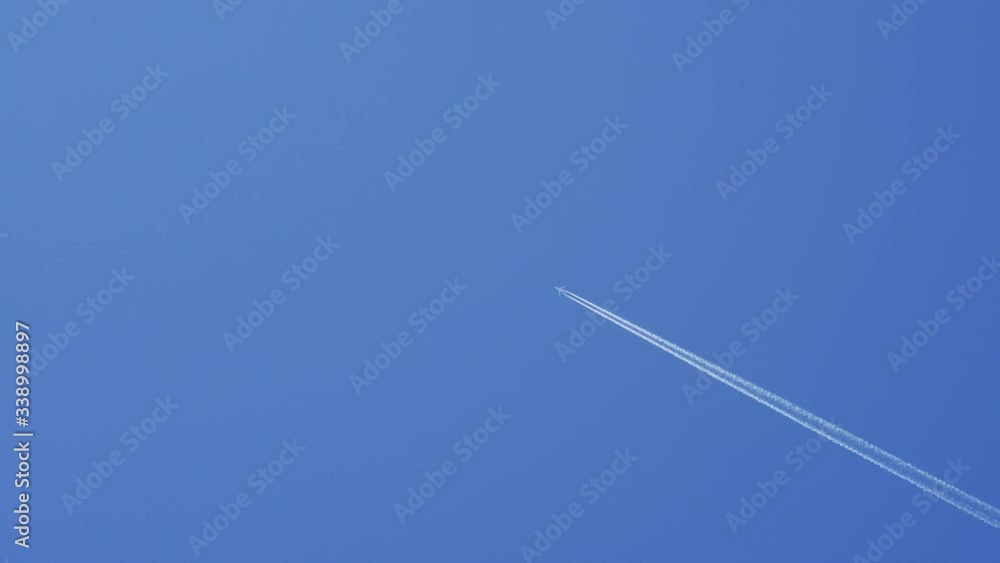 blue sky and airplane moving high blue sky and airplane moving high