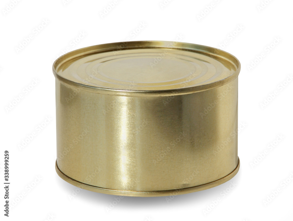 Blank Metal canned food tin isolated on white. Blank Metal canned food tin isolated on white.