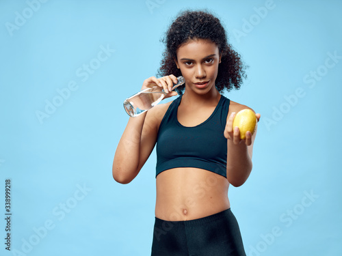 fitness woman with dumbbell