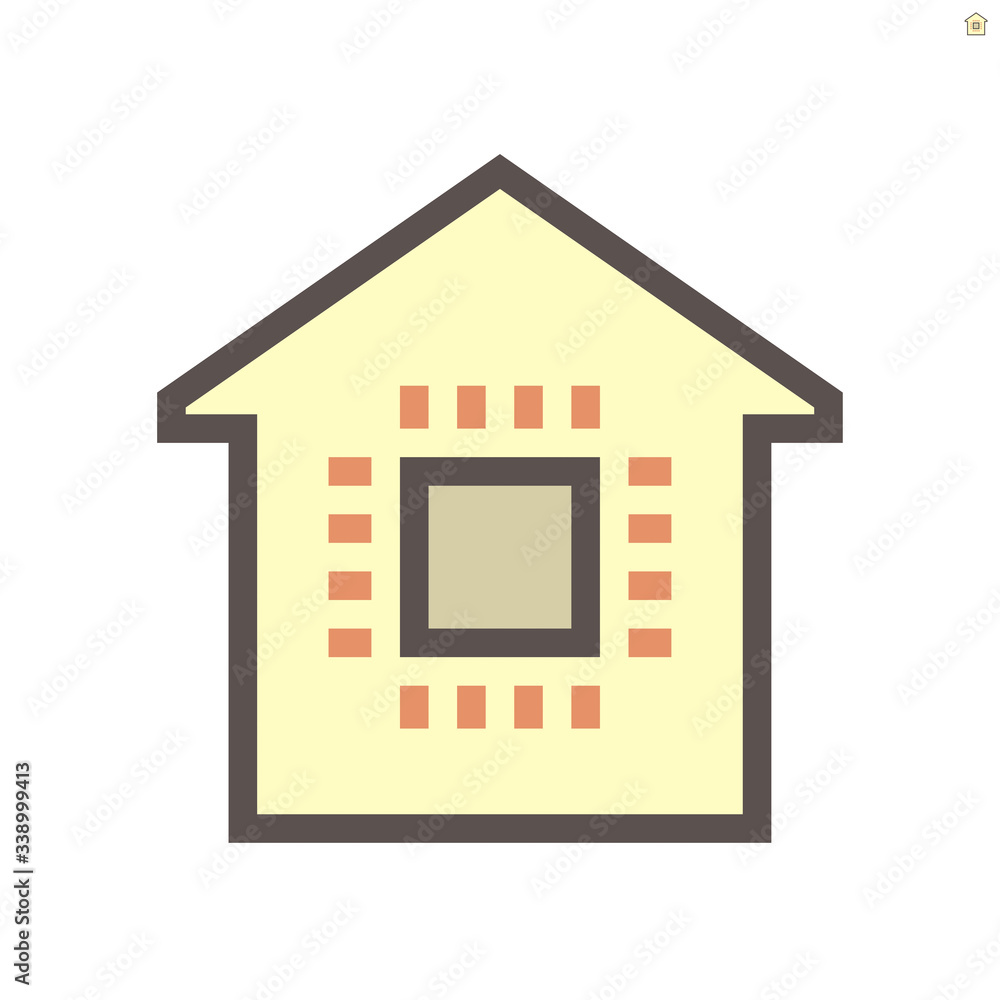 Smart home and micro chip technology vector icon design. Smart home and micro chip technology vector icon design.
