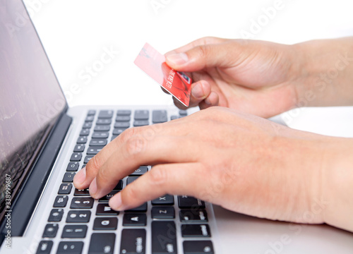 Konstfotografi Man payment online with credit card