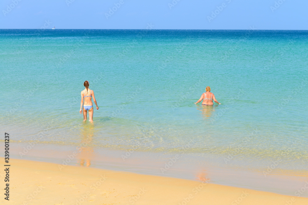 The leisure of tourists on the beach The leisure of tourists on the beach