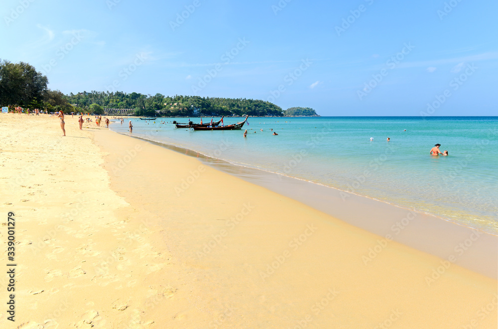 The leisure of tourists on the beach