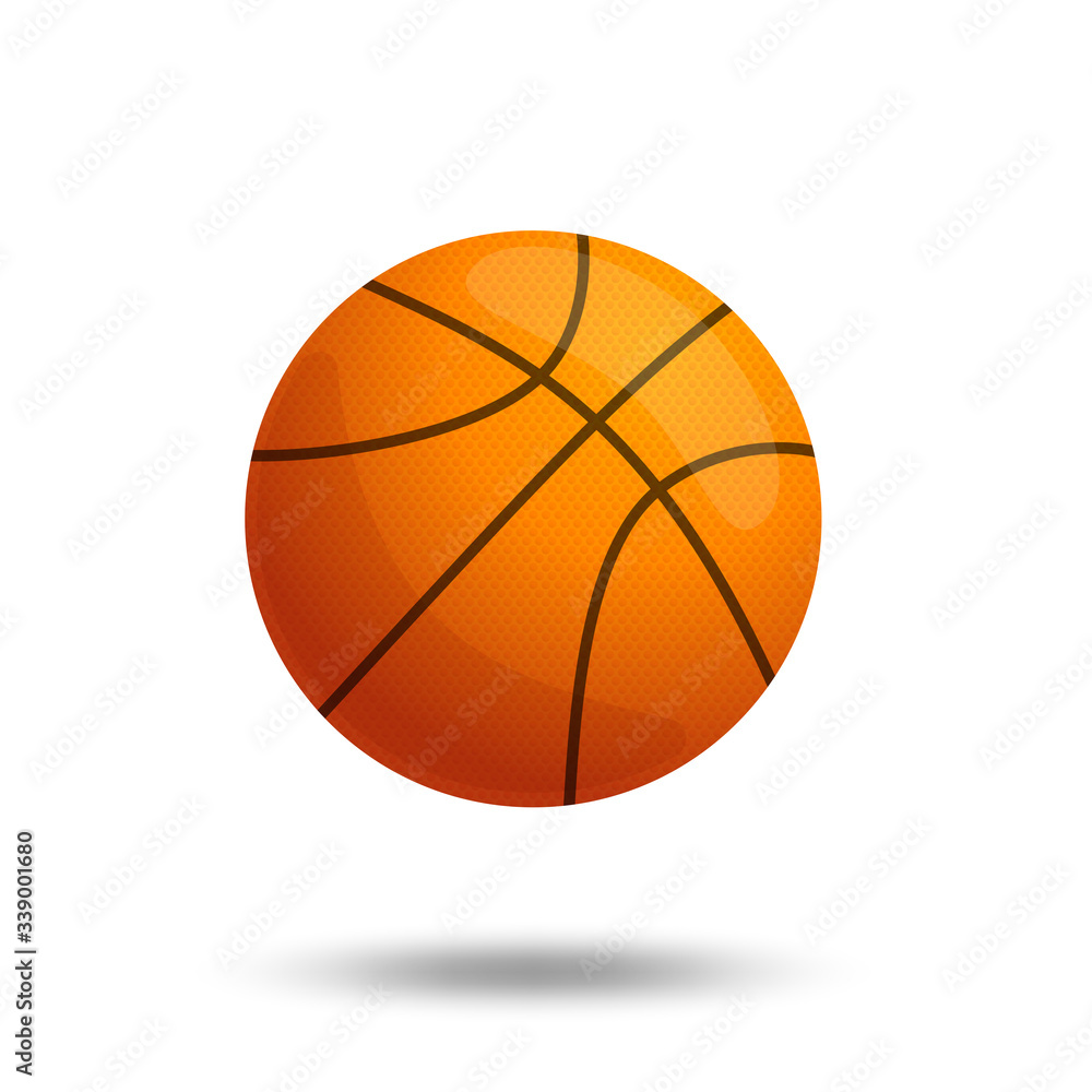 Basketball ball over white background. Vector illustration, isolated on white
