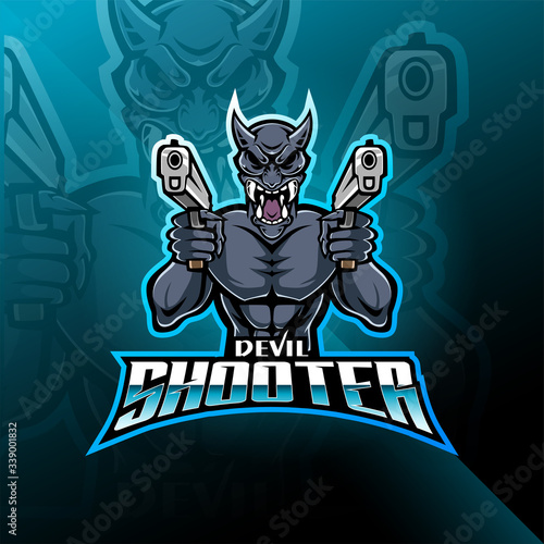 Devil shooter esport mascot logo