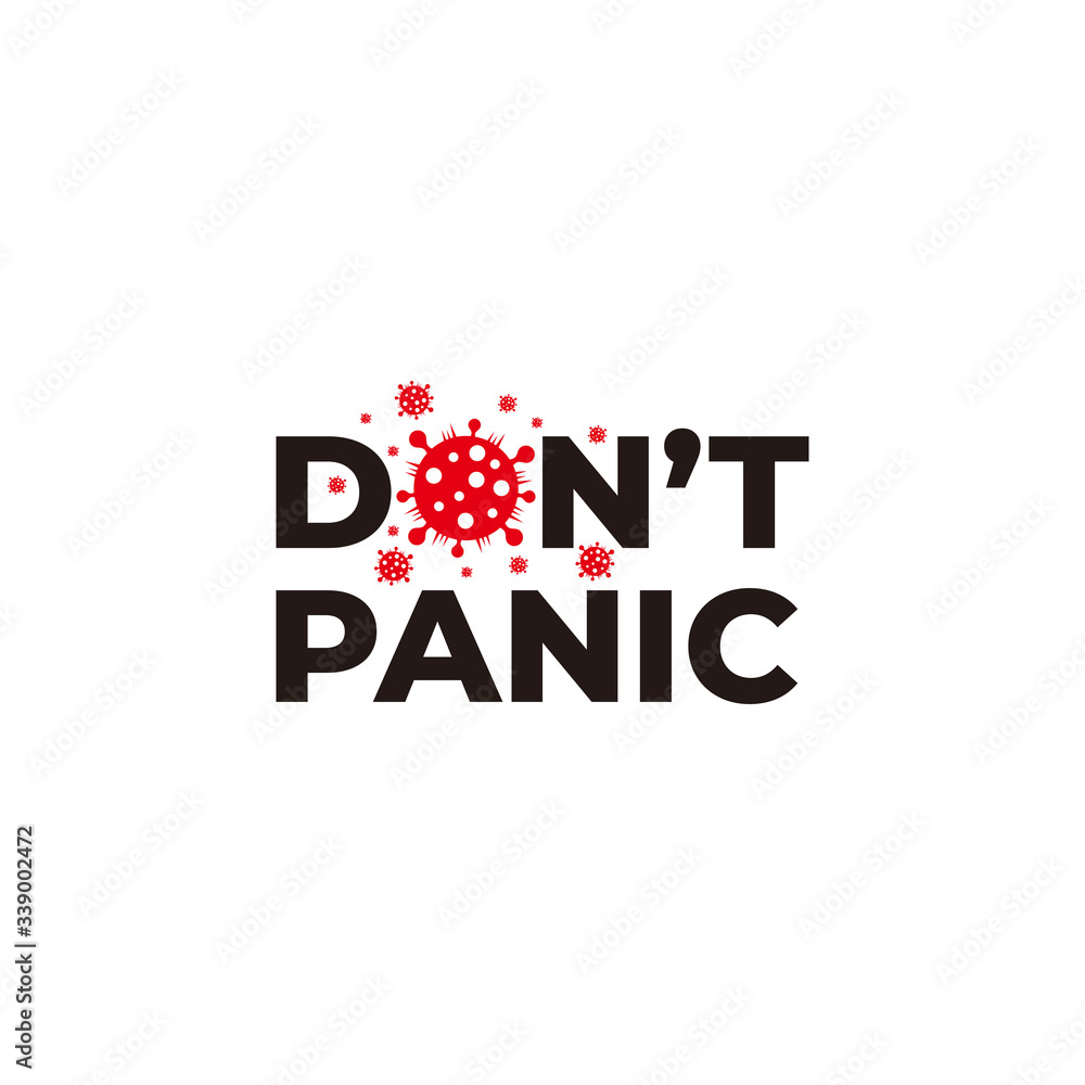 text don't panic virus pandemic symbol vector text don't panic virus pandemic symbol vector