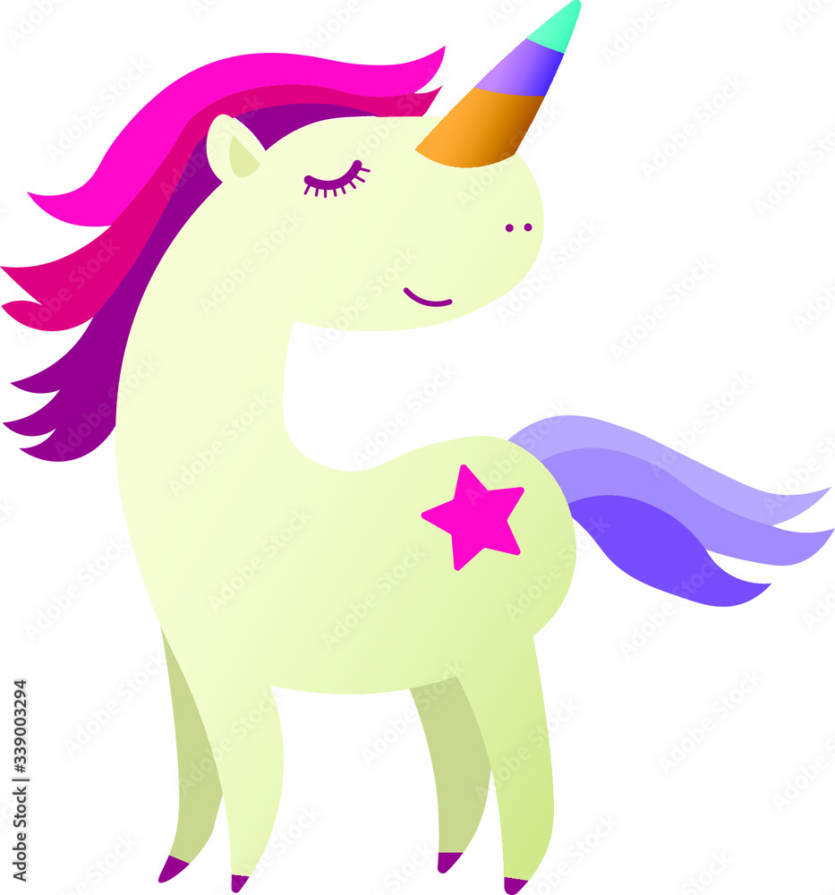 Fototapeta premium Colorful Unicorn under Rainbow