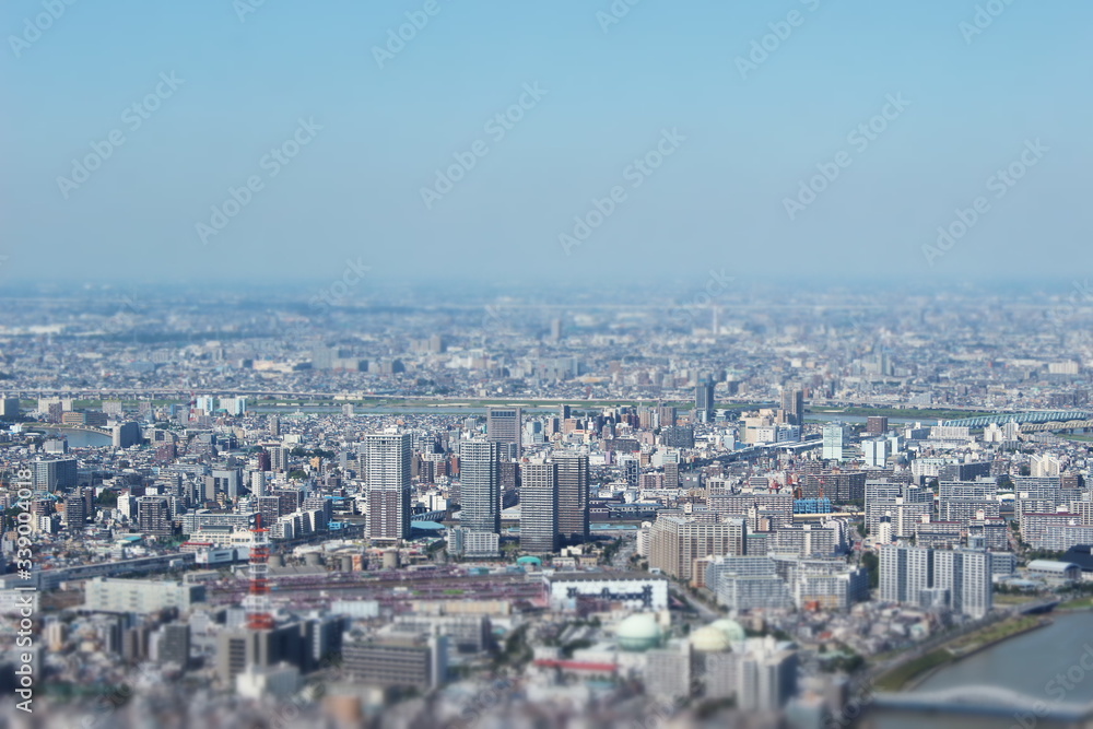 aerial view of the city, tokyo 東京の空から見た風景