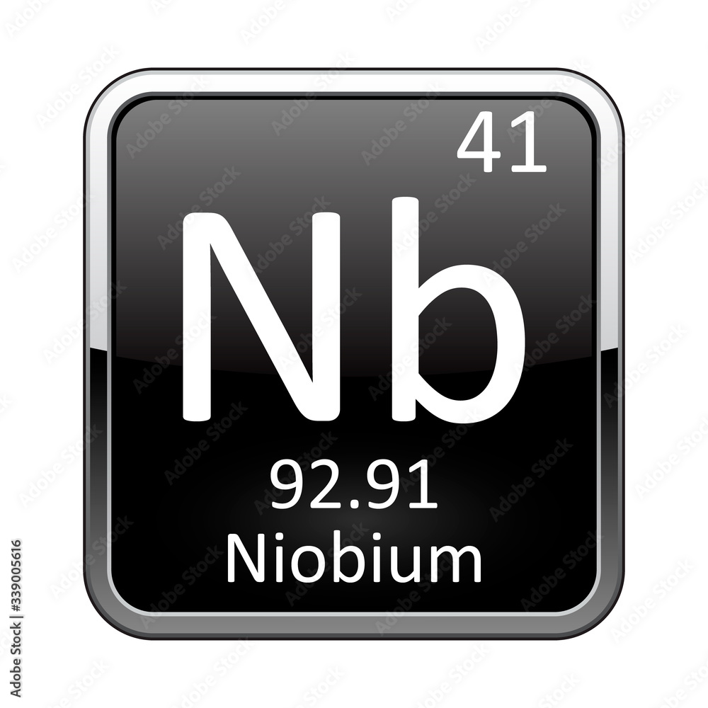 The periodic table element Niobium. Vector illustration The periodic table element Niobium. Vector illustration