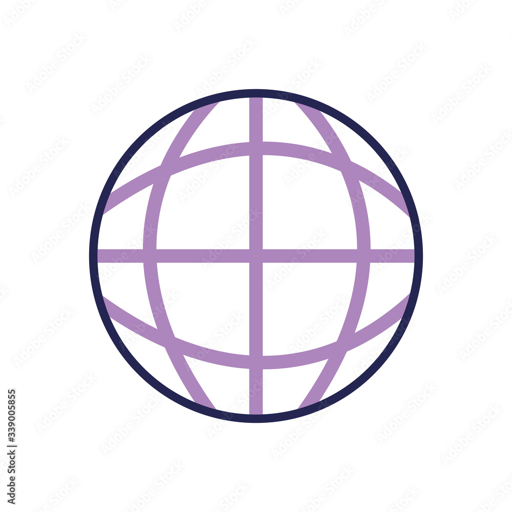 global sphere icon, line color style global sphere icon, line color style