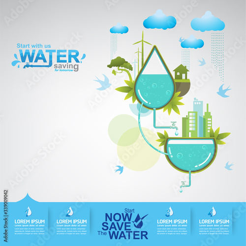 Save The Water Concept Water is Life