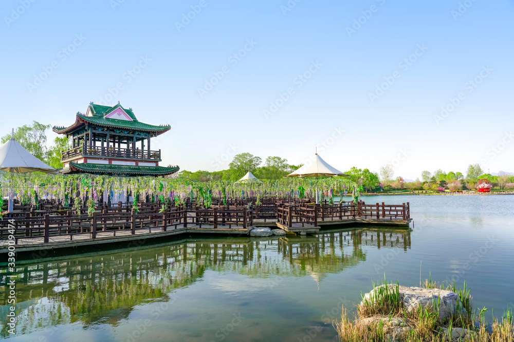 Fototapeta premium Beijing International Flower Port, China. Beijing International Flower Port Fantasy Flower Lake