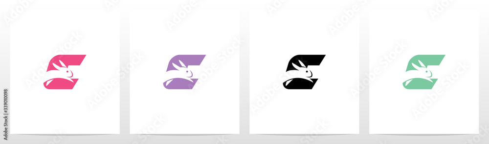 Rabbit Running On Letter Logo Design C Rabbit Running On Letter Logo Design C