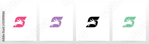  Rabbit Running On Letter Logo Design S