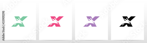  Rabbit Running On Letter Logo Design X