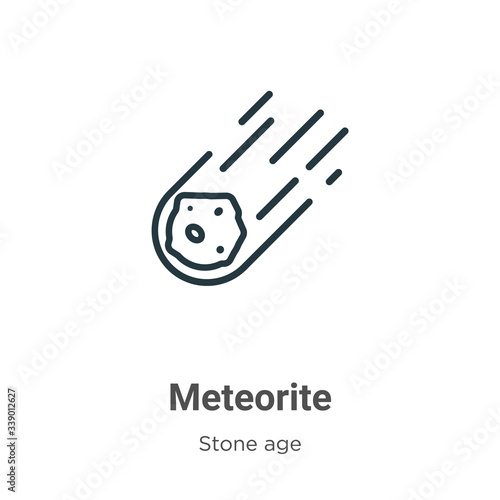 Meteorite outline vector icon. Thin line black meteorite icon, flat vector simple element illustration from editable stone age concept isolated stroke on white background