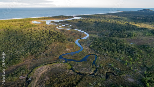 Lagoon of Carais photographed in Guarapari, in Espirito Santo. Southeast of Brazil. Atlantic Forest Biome. Picture made in 2018.