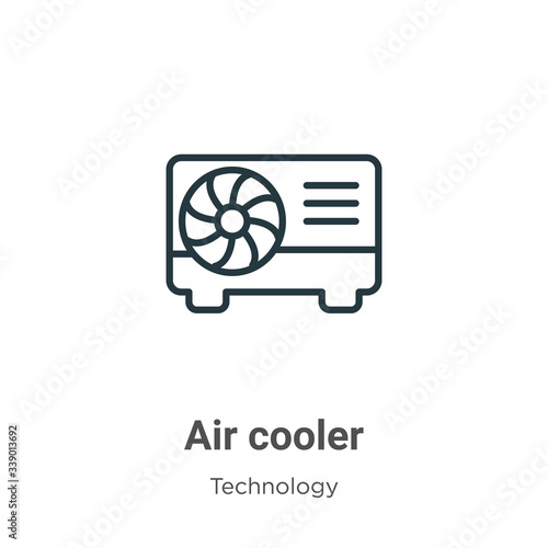 Air cooler outline vector icon. Thin line black air cooler icon, flat vector simple element illustration from editable technology concept isolated stroke on white background