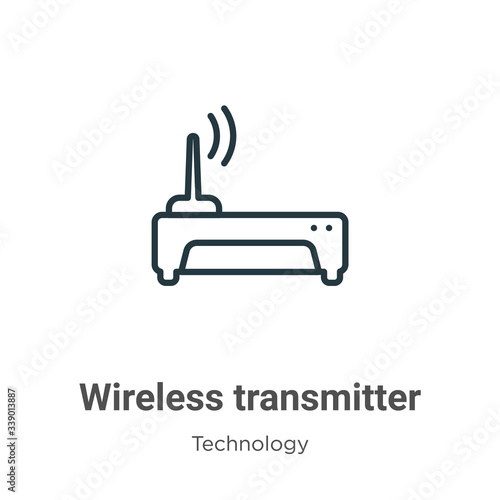 Wireless transmitter outline vector icon Fototapet