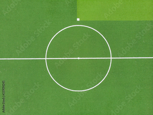 Close-up. Soccer field. Football  sports background. Top view  with space for design.