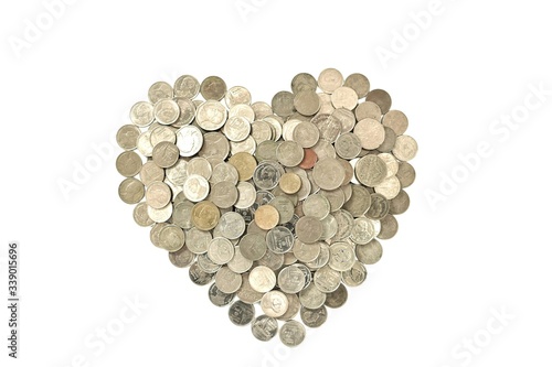 thailand coins money of financial businesses and showing more money that heart of investing and saving is profit such as saving with Professions trading or farmers, various businesses, students