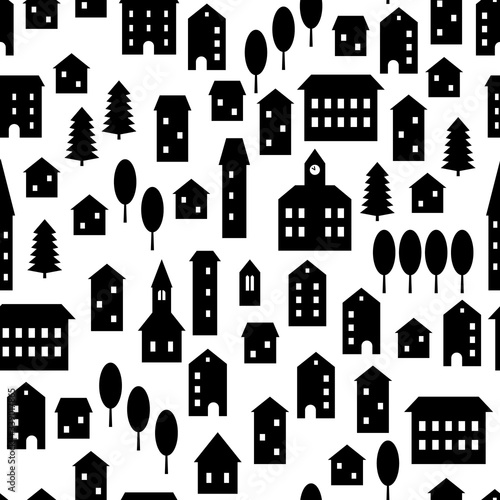 Black and white simple hous...