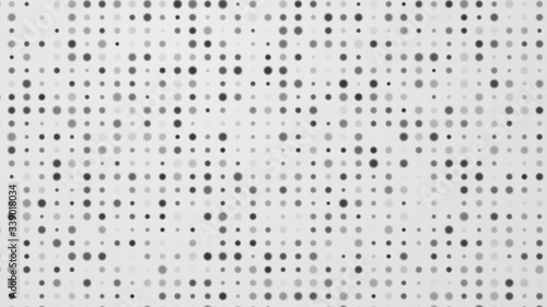 Dot white black pattern gradient texture background. Abstract technology big data digital concept. 3d rendering.