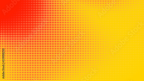 Wallpaper Mural Dots halftone orange yellow color pattern gradient texture with technology digital background. Dots pop art comics with summer background. Torontodigital.ca