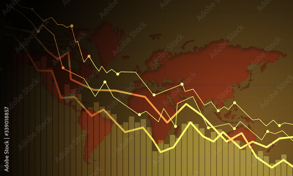 Stock market graph going down for business and financial concepts Stock market graph going down for business and financial concepts