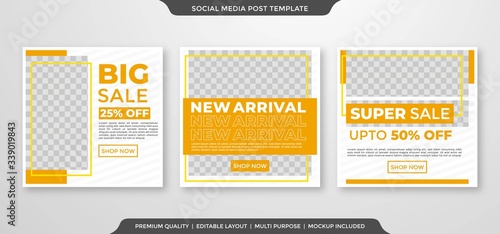 minimalist social media post template with modern style and simple layout use for sale banner and social media ads