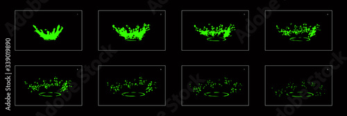 toxic splash special effect animation sprite sheet. Classic animation for game, cartoon, motion or something else.