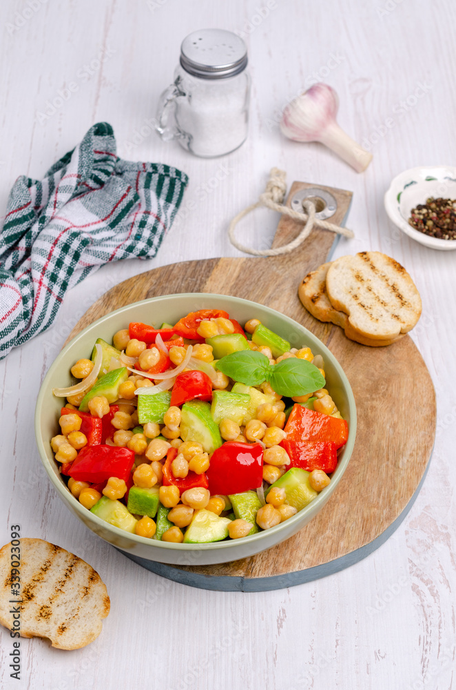 Slices of stewed vegetables with chickpeas Slices of stewed vegetables with chickpeas