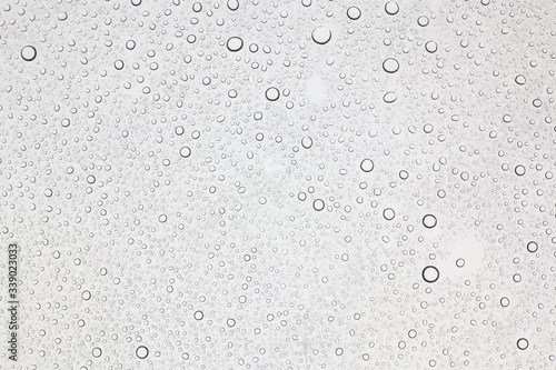 Rain droplets on glass background, Water drops on glass.