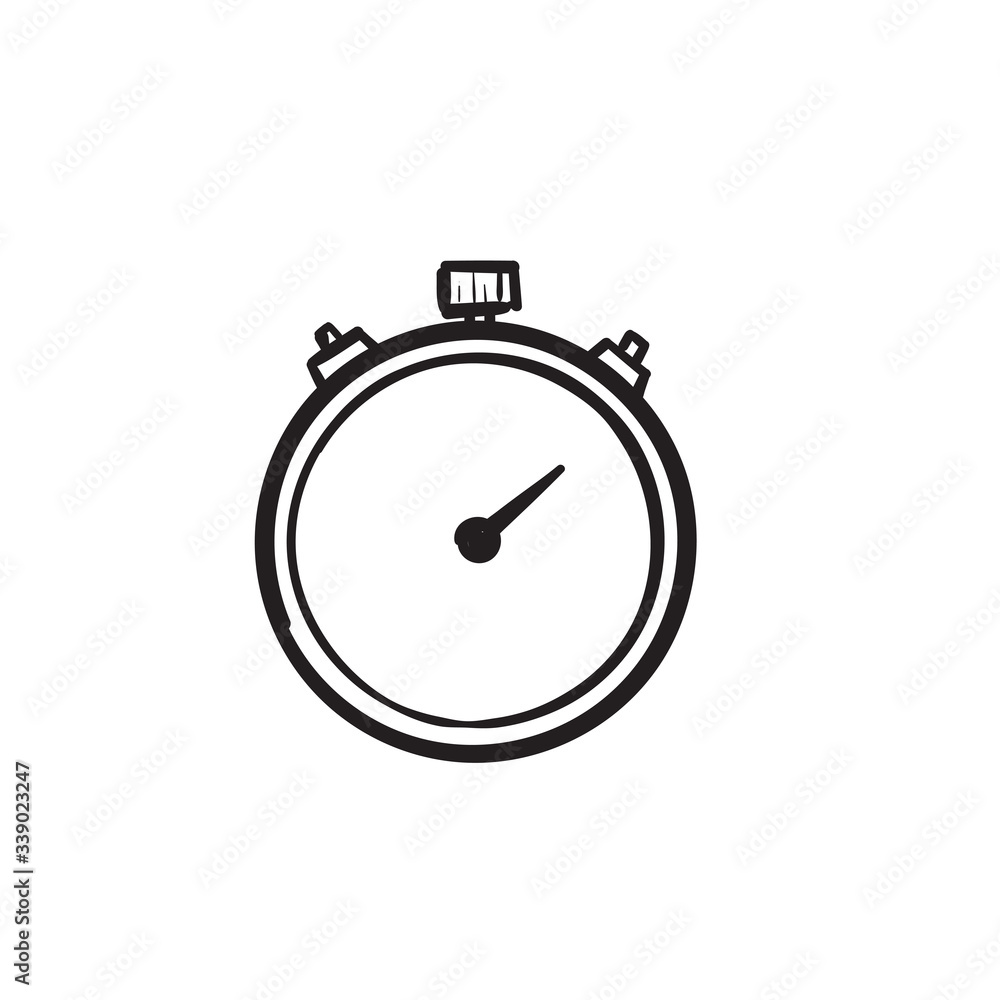 hand drawn Stopwatch timer icon vector flat design doodle style hand drawn Stopwatch timer icon vector flat design doodle style