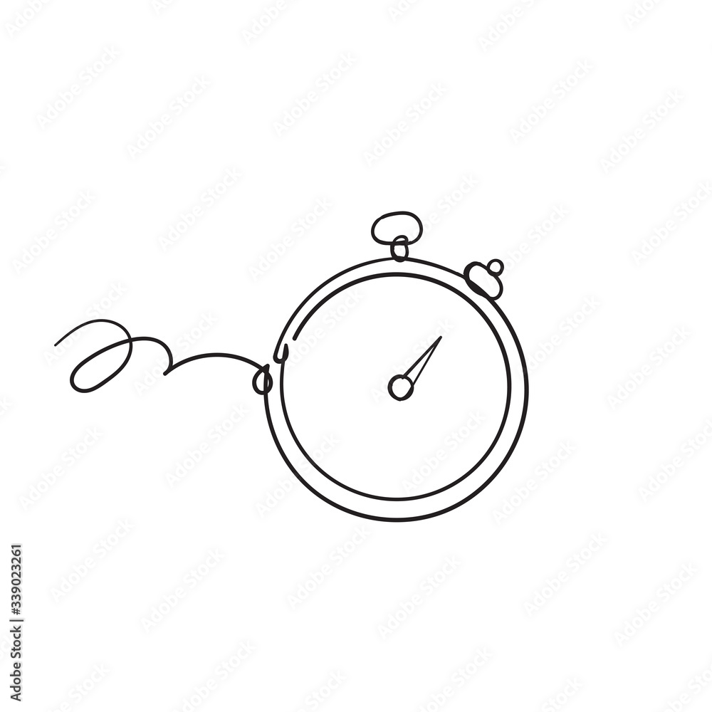 hand drawn Stopwatch timer icon vector flat design doodle style hand drawn Stopwatch timer icon vector flat design doodle style