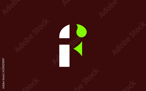 if or fi and i or f lowercase Letter Initial Logo Design, Vector Template