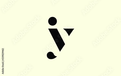 iy or yi and i or y lowercase Letter Initial Logo Design, Vector Template