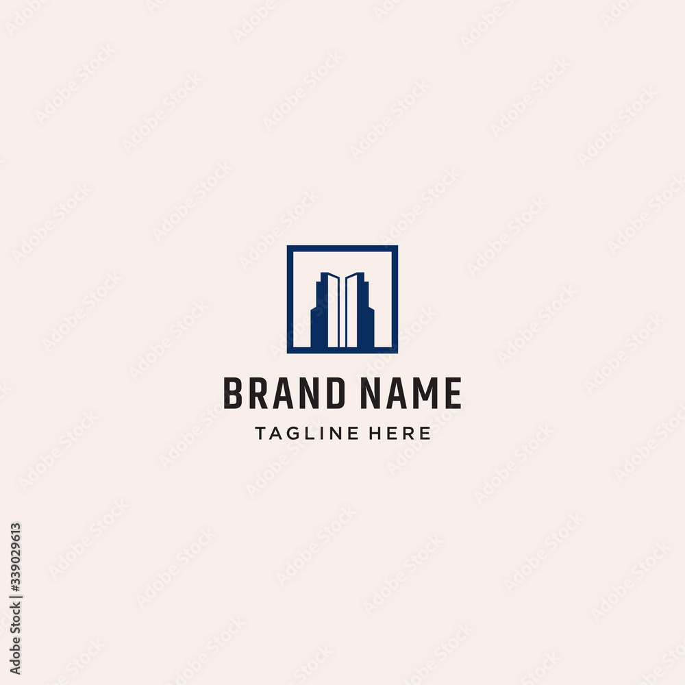 Vector logo design template in trendy linear style - interior design concept - buildings and home decoration items