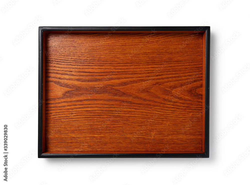 Wooden plate placed on white background Wooden plate placed on white background