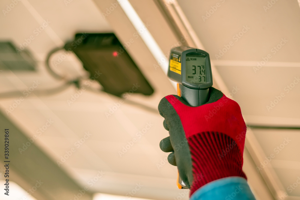 Engineering used an infrared thermometer to measure the temperature of