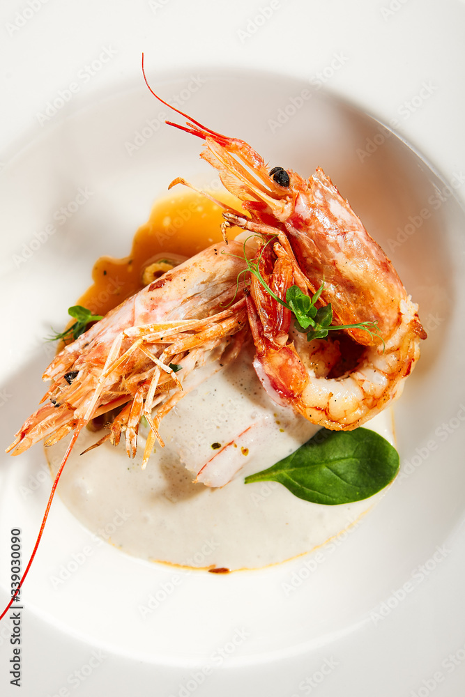 Fotografie Langoustines in cream sauce