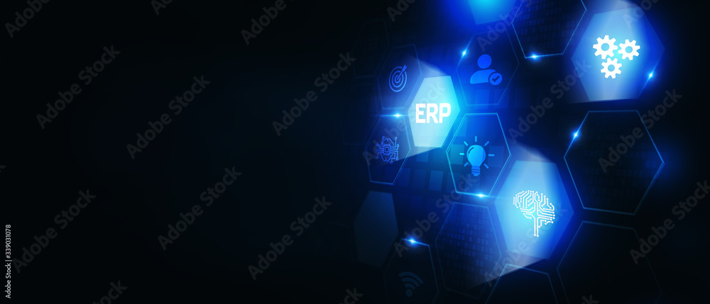 Business, Technology, Internet and network concept. Enterprise Resource Planning ERP corporate company management. Business, Technology, Internet and network concept. Enterprise Resource Planning ERP corporate company management.
