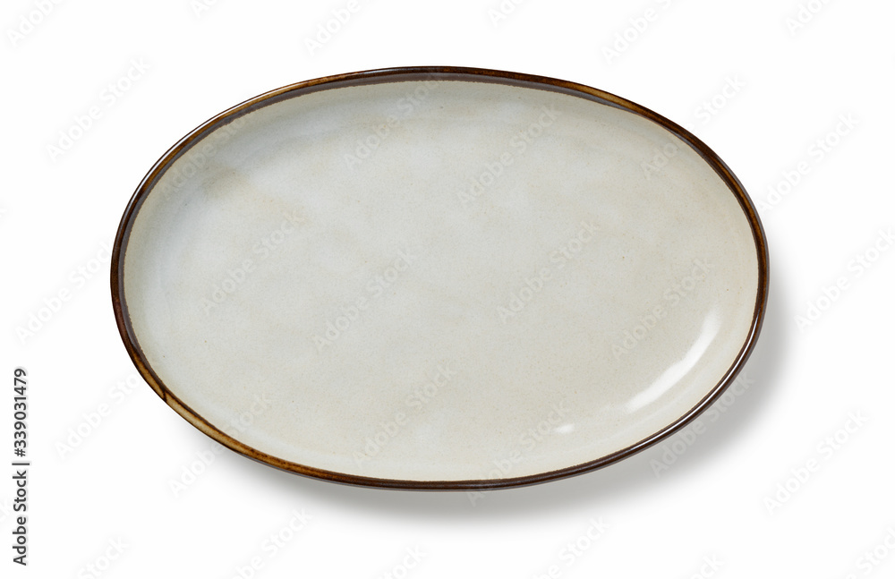 Japanese plate placed on a white background Japanese plate placed on a white background