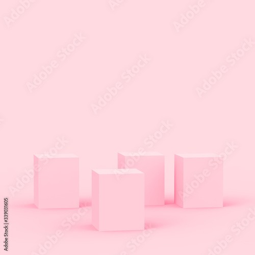 3d pink sweet stage podium scene minimal studio background. Abstract 3d geometric shape object illustration render. Display for cosmetic fashion and valentine product. © Mama pig