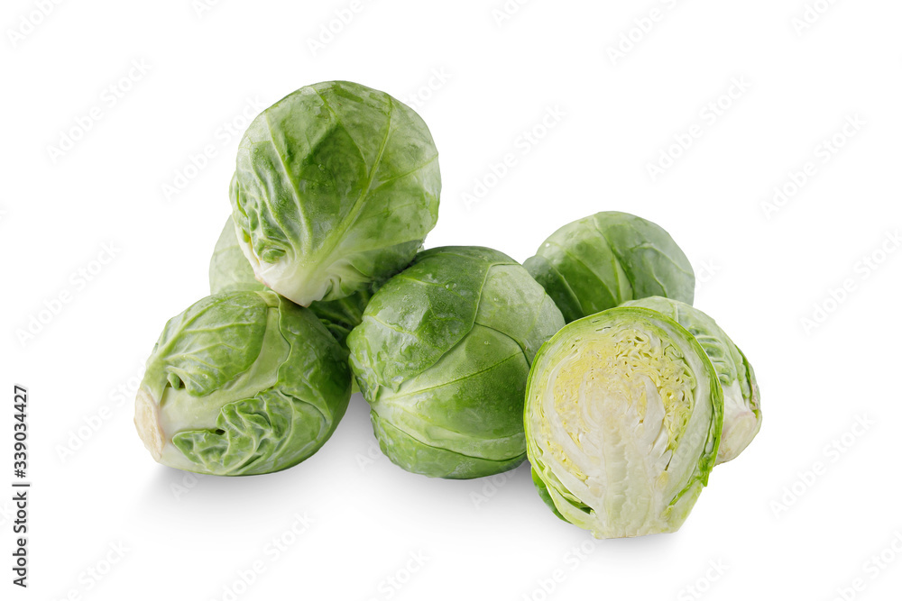 Brussels sprouts on white background Brussels sprouts on white background