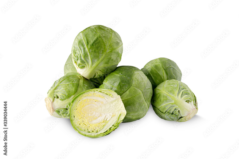 Brussels sprouts on white background Brussels sprouts on white background