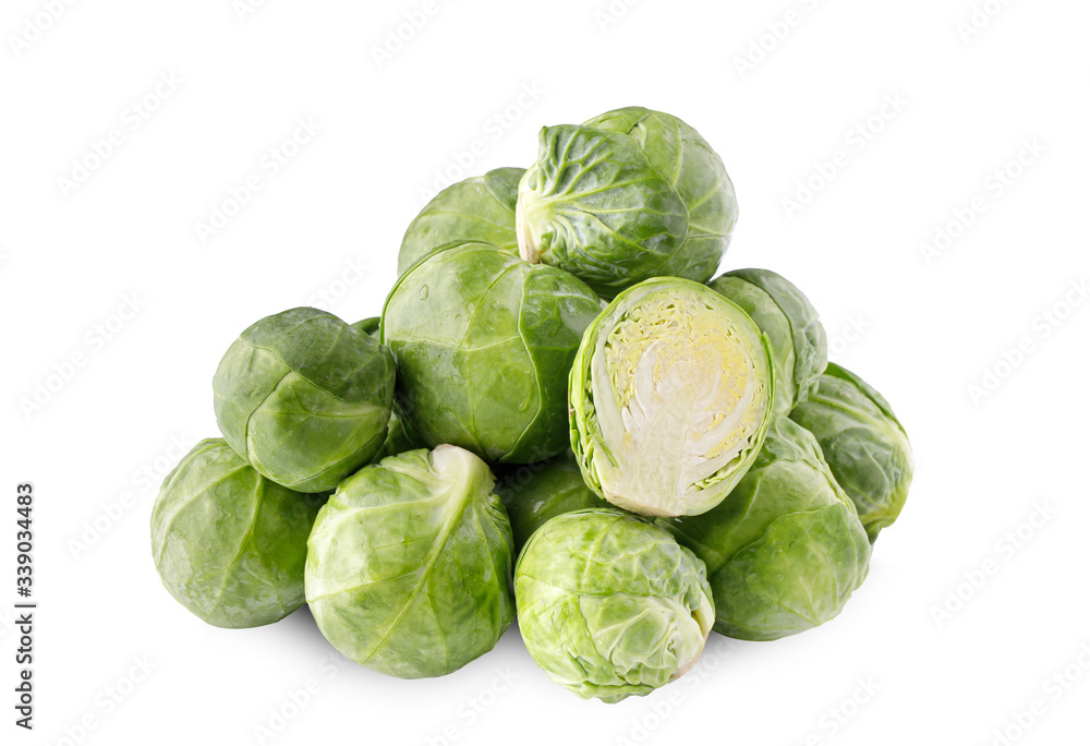 Brussels sprouts on white background Brussels sprouts on white background